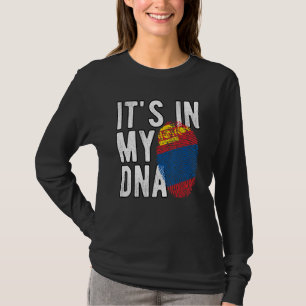 Witzig ist es in meiner DNA Mongolei Fahne Fingerp T-Shirt