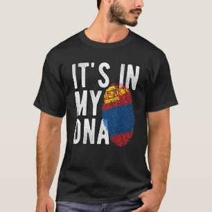 Witzig ist es in meiner DNA Mongolei Fahne Fingerp T-Shirt