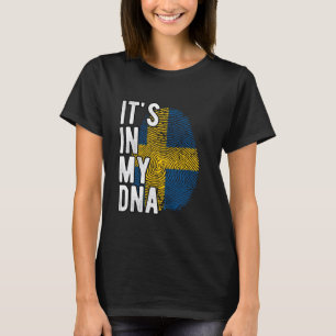 Witzig ist es in meiner DNA Schweden Flagge Finger T-Shirt