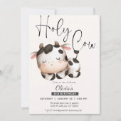 Witzig, jedes Alter, geschlechtsneutraler KuhGebur Einladung (Vorderseite)