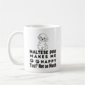 Witzig, maltesischer Hund macht mich glücklich, ni Kaffeetasse (Links)