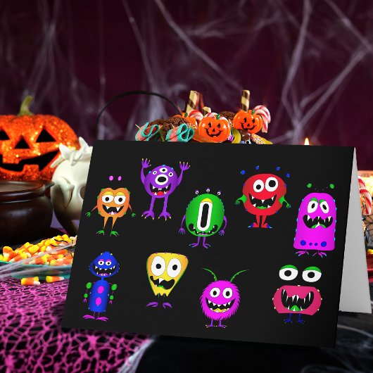 Witzig, Monster, Halloween Karte