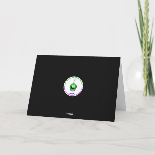 Witzig, Monster, Halloween Karte (Rückseite)