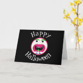 Witzig, Monster, Halloween Karte (Gelbe Blume)