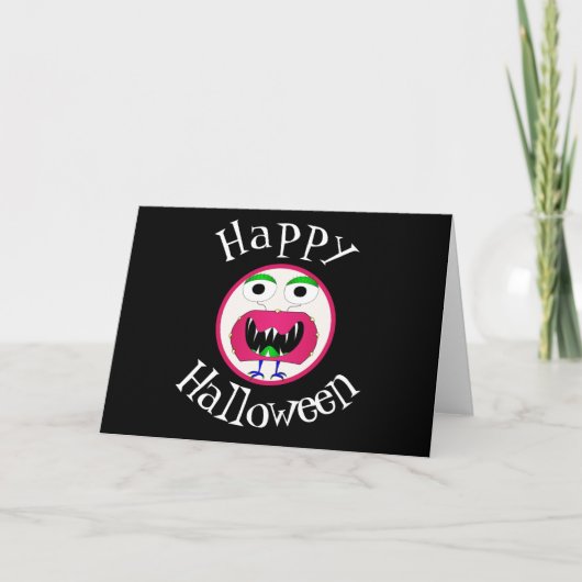 Witzig, Monster, Halloween Karte (Vorderseite)