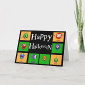 Witzig, Monster, Halloween Karte (Vorderseite)