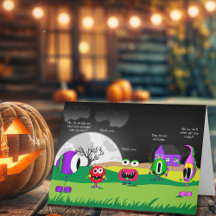 Witzig, Monster, Halloween-Karte