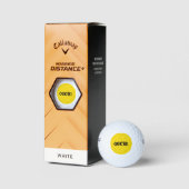 Witzig "ouch!" Text-Design für gelbe Typografie Golfball (Verpackungen)