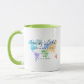 Witzig "Reisen mit Kindern" Tasse (Links)