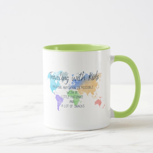 Witzig "Reisen mit Kindern" Tasse (Rechts)