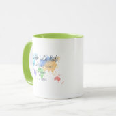 Witzig "Reisen mit Kindern" Tasse (Vorderseite Links)