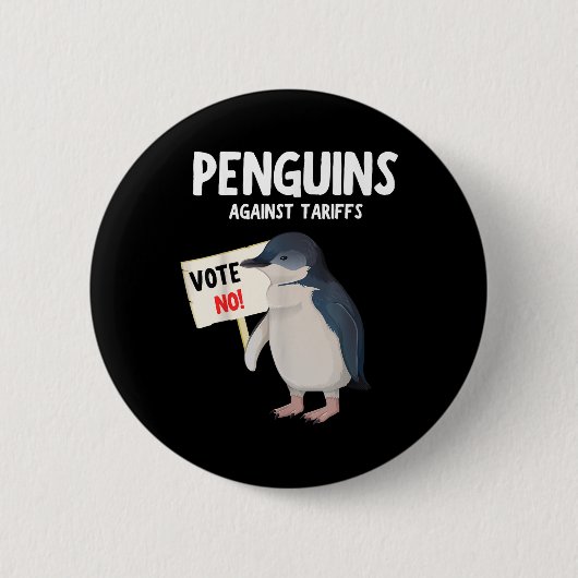 Witzig stehe ich mit den Pinguinen, Pinguinen gege Button (Vorderseite)