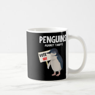 Witzig stehe ich mit den Pinguinen, Pinguinen gege Kaffeetasse