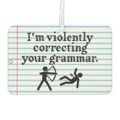 Witzig "Stille Korrektur deiner Grammatik"-Spoof Autolufterfrischer (Rückseite)