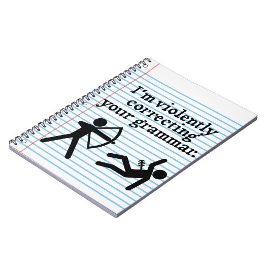 Witzig "Stille Korrektur deiner Grammatik"-Spoof Notizblock (Linke Seite)