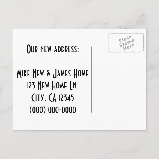 Witzig Vintag bewegten wir uns Ankündigungspostkarte (Rückseite)