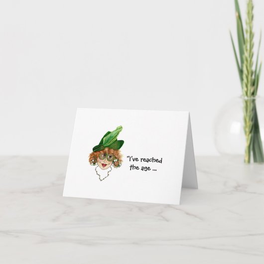 Witzig, Whimsical Lady's Train of Thought Card Karte (Vorderseite)