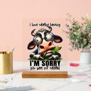 Witzige Anhörung Kuh Wortart Acrylschild