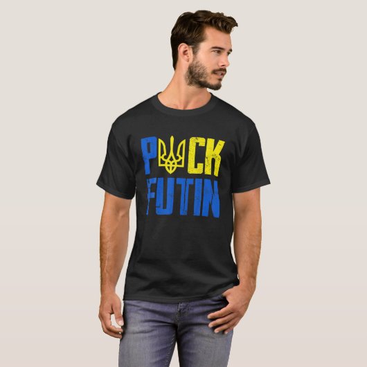 Witzige Anti-Putin-Meme stehe ich mit Ukraine T-Shirt (Vorne ganz)