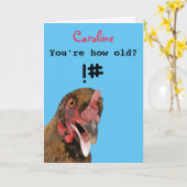 Witzige, beleidigende Witzhähnchen Geburtstagskart Karte (Gelbe Blume)