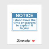 Witzige Bemerkung, ich habe nicht die Zeit oder di Aufkleber (Blatt)