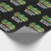 Witzige Bohnen Gemüse-Wortspiel dunkler Hintergrun Geschenkpapier (Ecke)