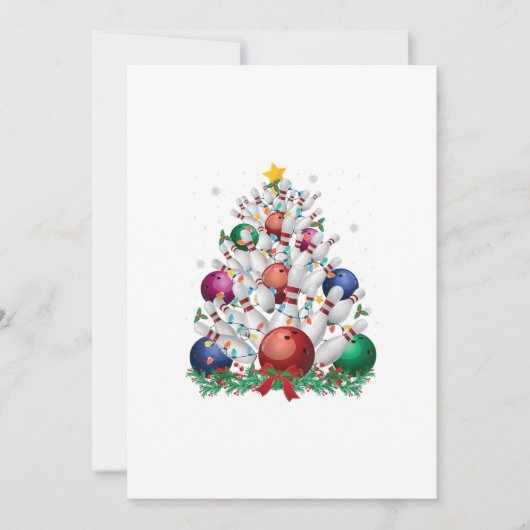 witzige Bowling-Weihnachtsbaum-Liebe Einladung (Vorderseite)