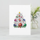 witzige Bowling-Weihnachtsbaum-Liebe Einladung (Stehend Vorderseite)