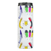 Witzige Charaktere, die die Schule versorgt. Benut Thermosbecher (Rückseite)