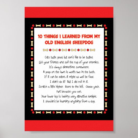 Witzige Dinge, die ich aus dem alten englischen Sh Poster (Vorne)