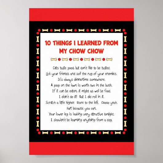 Witzige Dinge, die ich aus meiner Chow gelernt hab Poster (Vorne)
