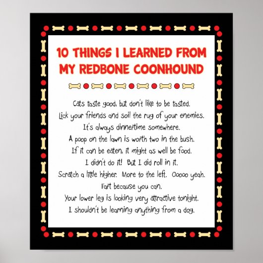 Witzige Dinge, die ich aus meiner Redbone-Affe gel Poster (Vorne)