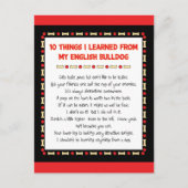 Witzige Dinge, die ich von meinem englischen Bulld Postkarte (Vorderseite)
