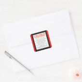 Witzige Dinge, die ich von meinem Redtick Coonhoun Quadratischer Aufkleber (Umschlag)