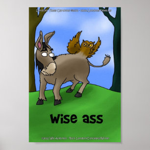 Witzige Esel/Eule Lustige Poster