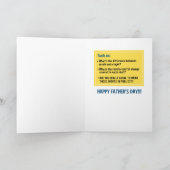 Witzige Fragen zum Vater am Vatertag Karte (Innenseite)