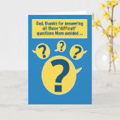 Witzige Fragen zum Vater am Vatertag Karte (Gelbe Blume)