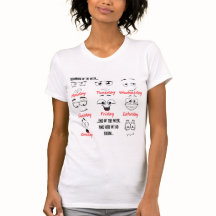 Witzige Frauen T - Shirt mit schönen Gesichtsstimm