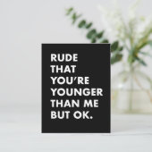 Witzige Geburtstagskarte - jünger als meine Karte (Stehend Vorderseite)