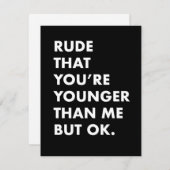 Witzige Geburtstagskarte - jünger als meine Karte (Vorne/Hinten)