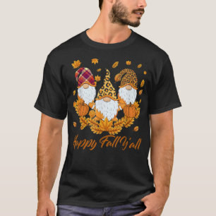witzige Gnomes Happy Fall Yall Gnome Leopard Pumpk T-Shirt