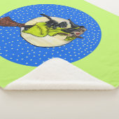 Witzige Grünkleidung fliegt auf Broom Cat Stars Sherpadecke (3/4)