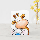 Witzige Grußkarte, Giraffe und Maus Sprichwort Hi Karte (Gelbe Blume)