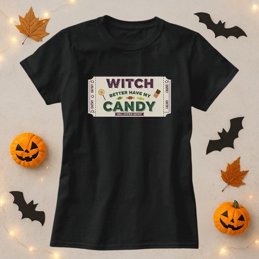 Witzige Halloween-Hexe habe besser meinen Bonbons. T-Shirt