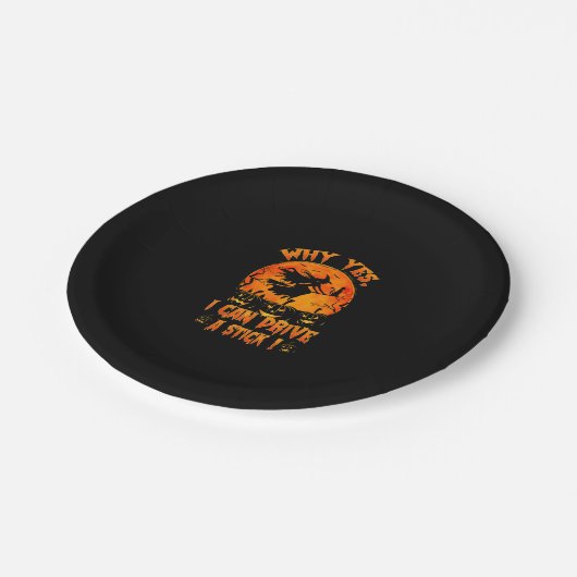 Witzige Halloween Witze Warum ja, ich kann eigentl Pappteller (Schrägansicht)