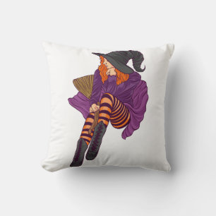 Witzige Hexenmädchen halloween weibliche Kissen