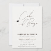 Witzige Hochzeit mit Kuchen und Schnaps Einladung (Vorderseite)