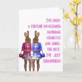 Witzige humorvolle Frauen Spaß Shopping Zitat Kart Karte (Gelbe Blume)