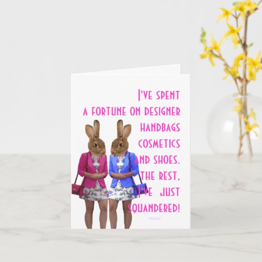 Witzige humorvolle Frauen Spaß Shopping Zitat Karte (Gelbe Blume)