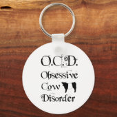 Witzige, humorvolle, obsessive Rinderkrankheit Schlüsselanhänger (Vorderseite)